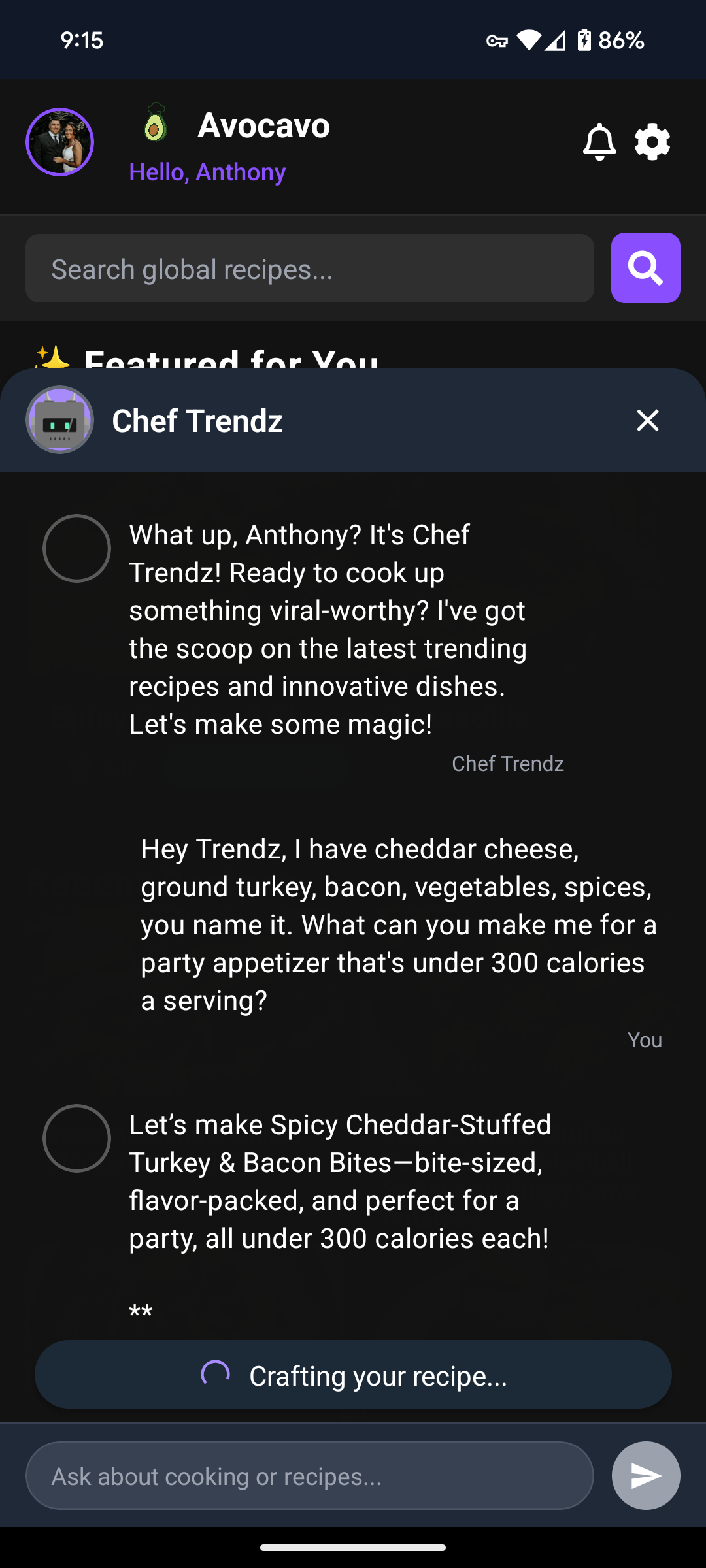 Chef Chat Interface